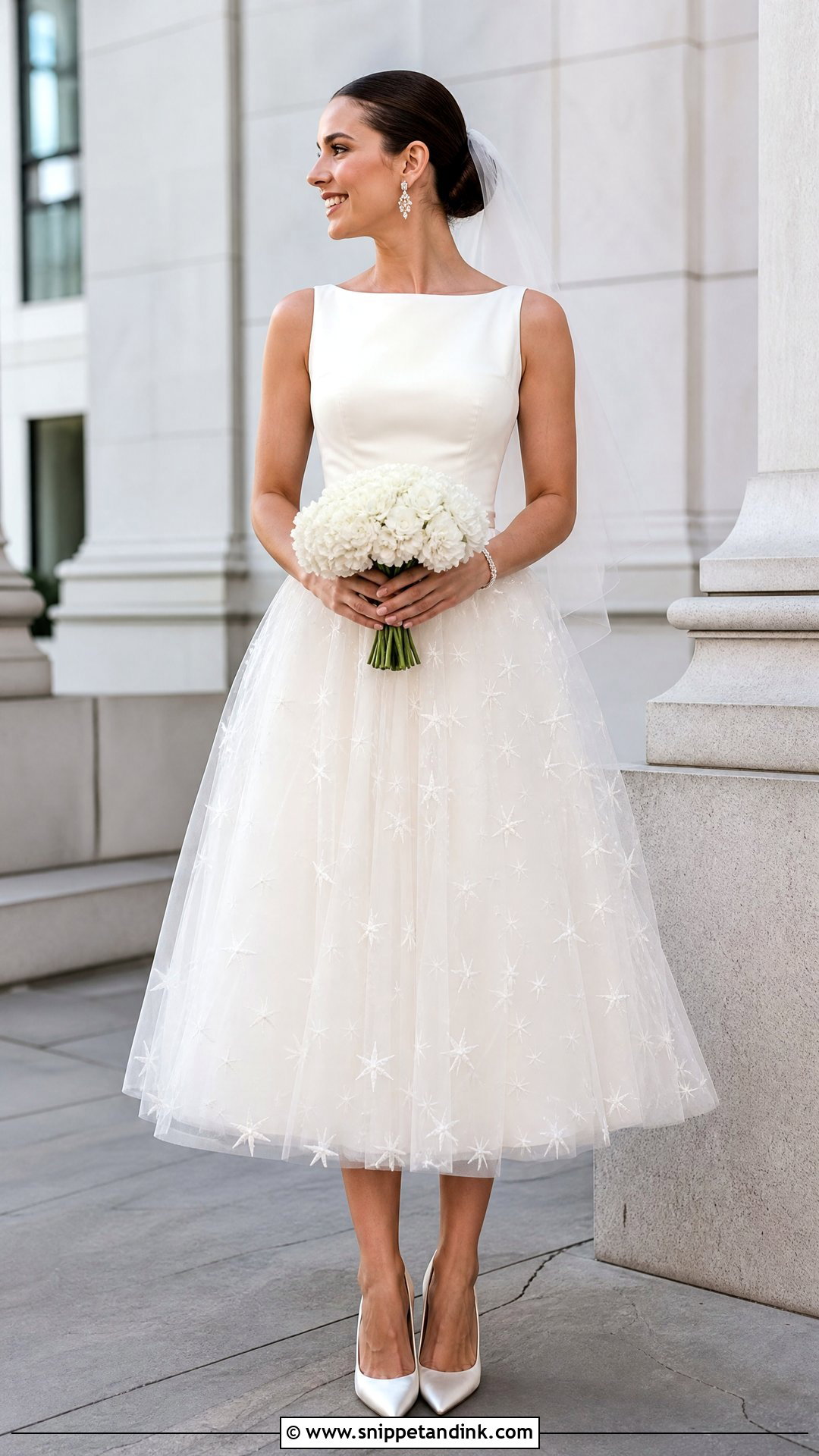 Tea Length Star Wedding Dress - Snippet and Ink - 20 Wedding Dress with Stars Ideas