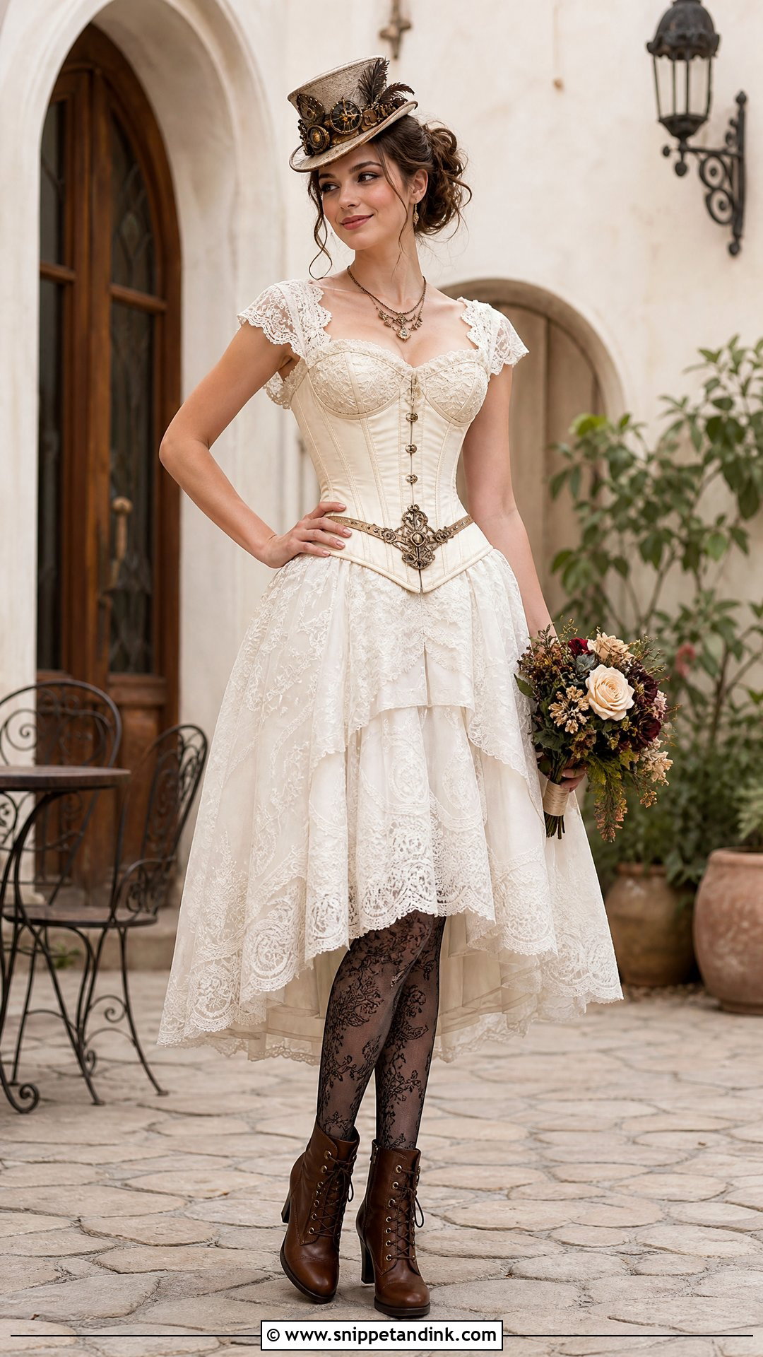 Tea Length Steampunk Wedding Dress - Snippet and Ink - 25 Steampunk Wedding Dress Ideas