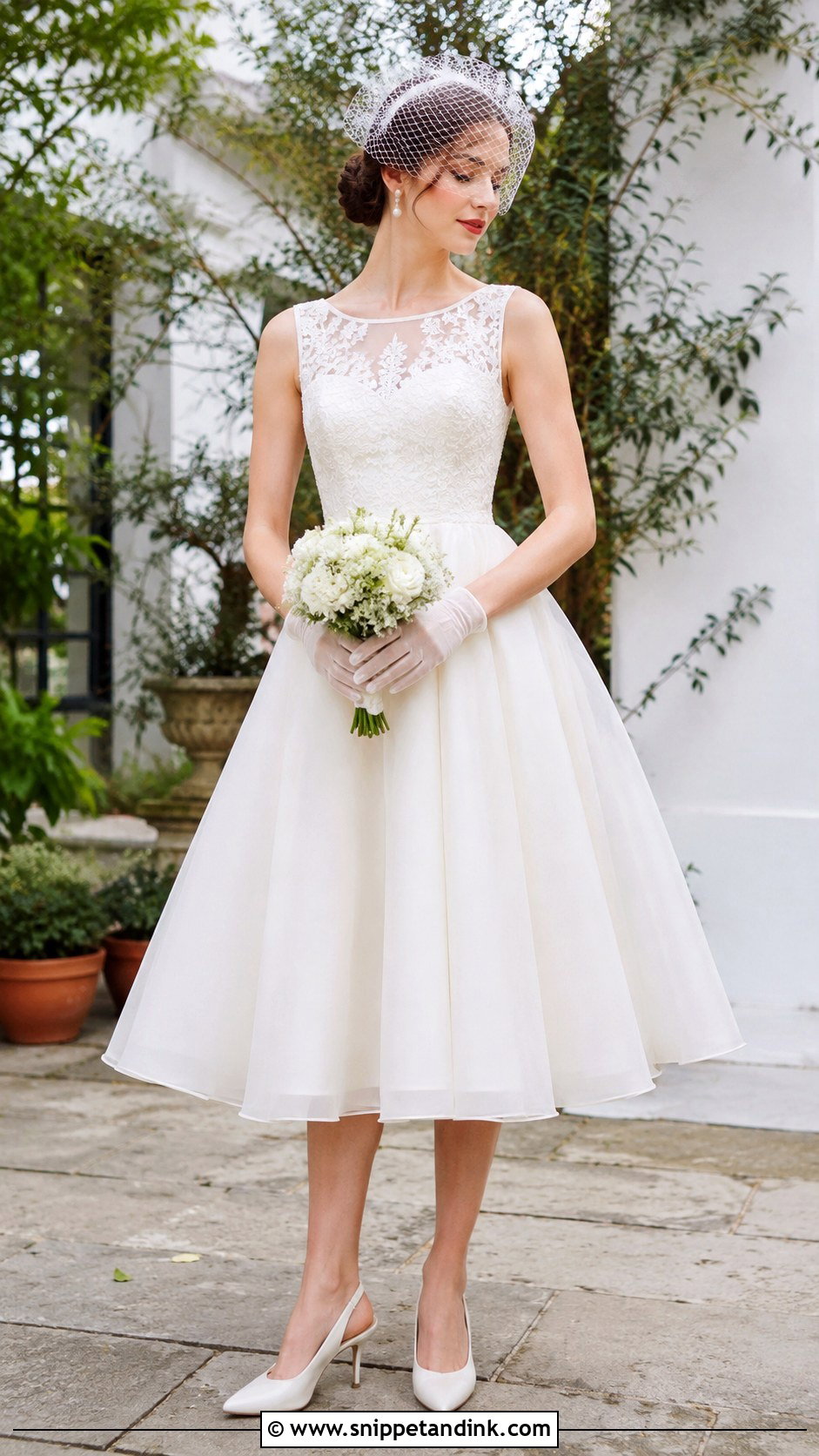 Tea Length Summer Wedding Dress - Snippet and Ink - 20 Summer Wedding Dress for Bride Ideas