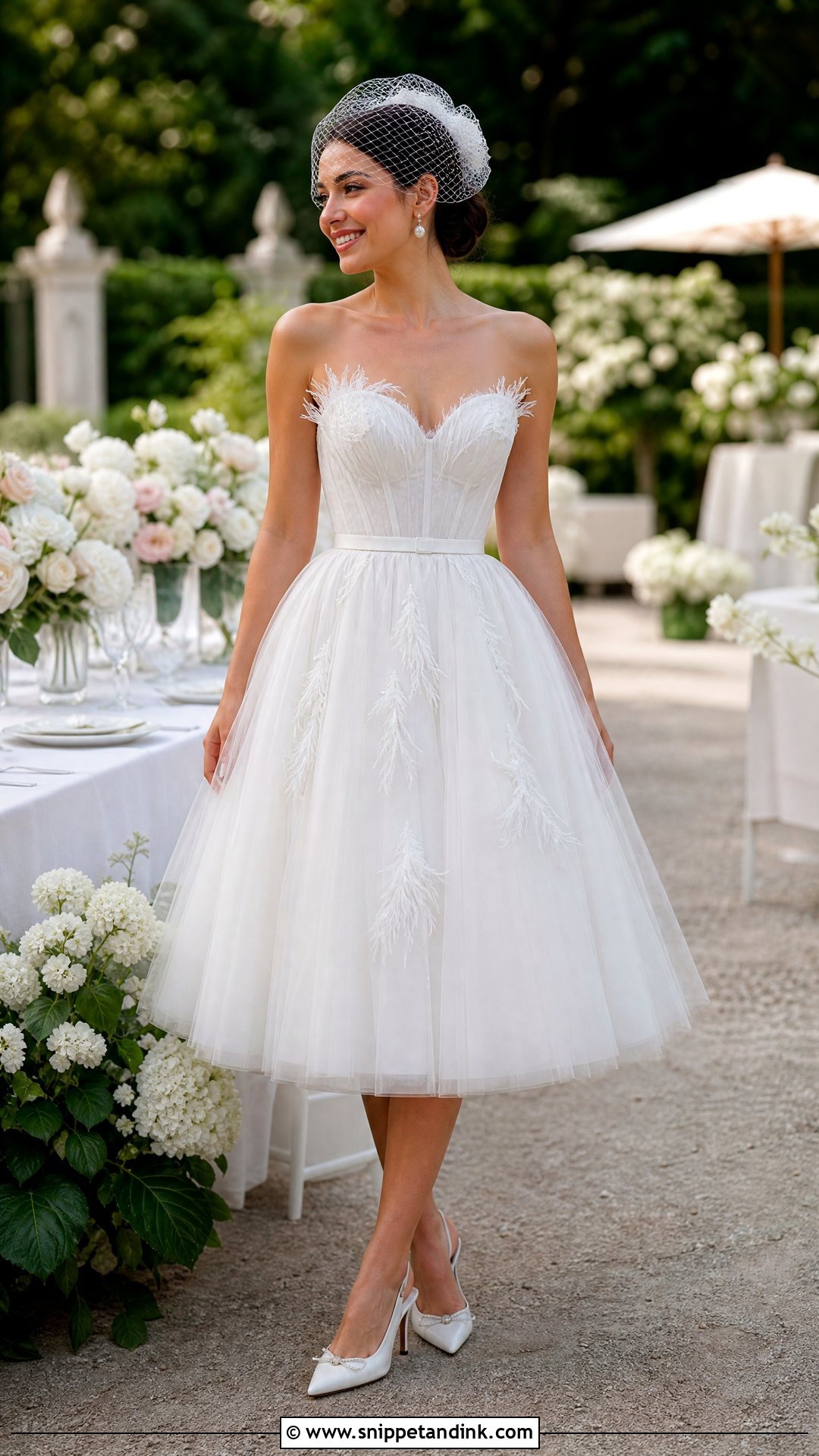 Tea Length Swan Wedding Dress - Snippet and Ink - 25 Swan Wedding Dress Ideas