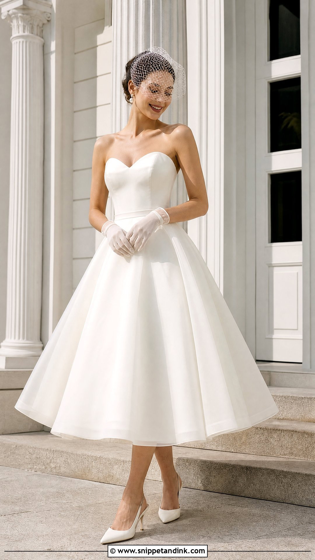 Tea Length Sweetheart Neckline A Line Wedding Dress - Snippet and Ink - 20 Sweet Heart Neckline Wedding Dress Aline Ideas