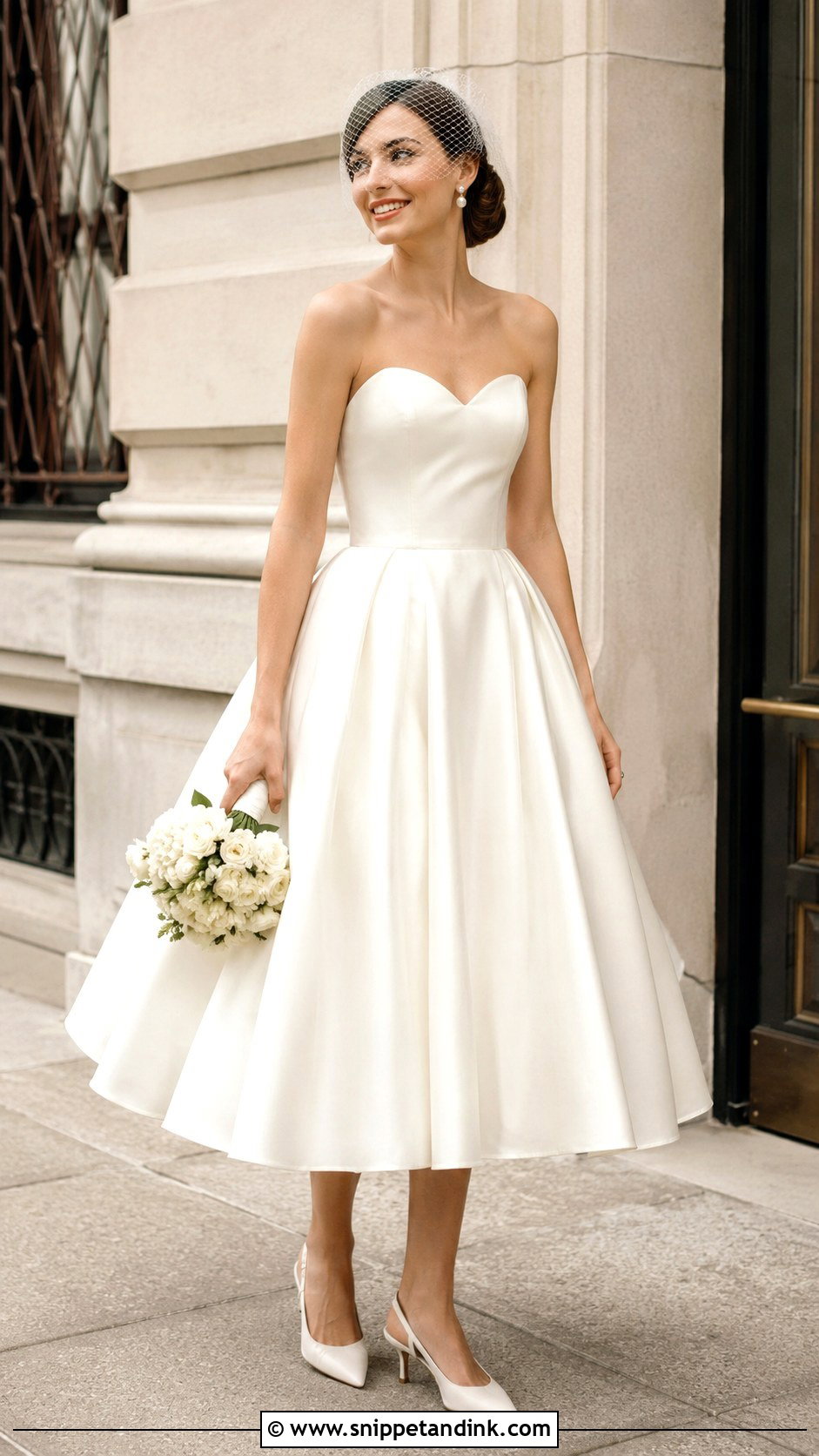 Tea Length Sweetheart Neckline Wedding Dress - Snippet and Ink - 20 Wedding Dresses Sweetheart Neckline