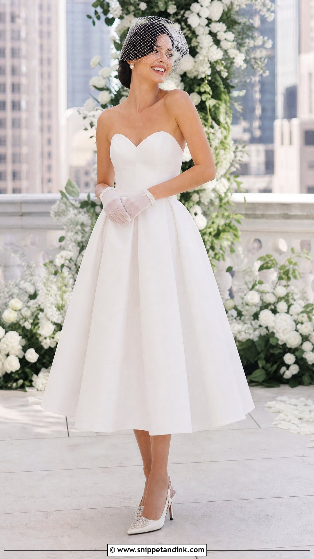 Tea Length Sweetheart Wedding Dress - Snippet and Ink - 20 Wedding Dress for Small Bust Ideas