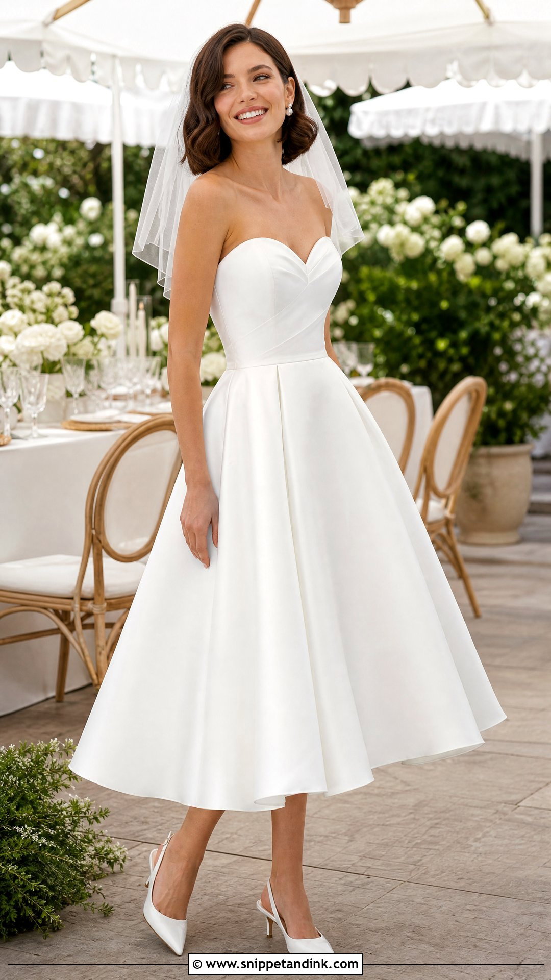 Tea Length Sweetheart Wedding Dress - Snippet and Ink - 20 Sweetheart Neck Wedding Dress Ideas