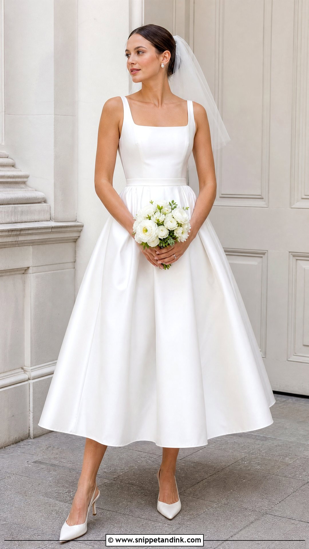 Tea Length Taffeta Wedding Dress - Snippet and Ink - 25 Taffeta Wedding Dress Ideas