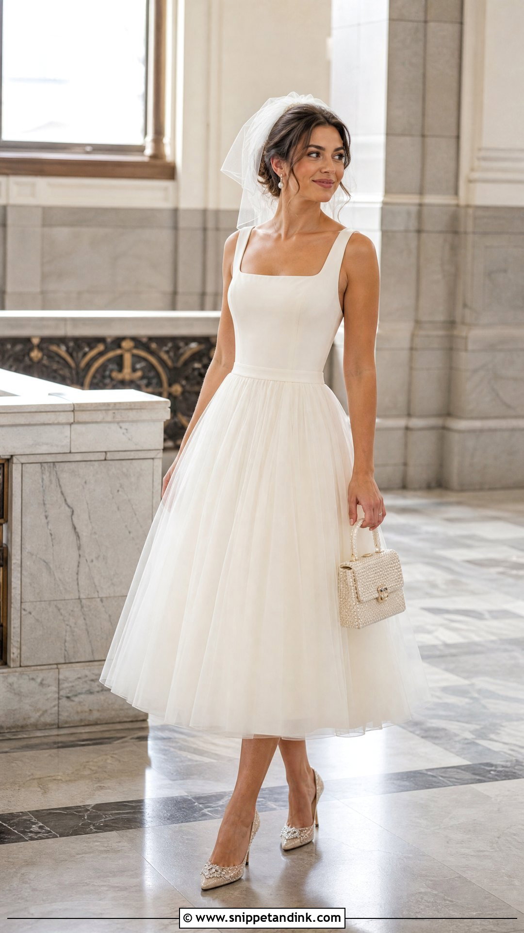 Tea Length Tulle Skirt Wedding Dress - Snippet and Ink - 20 Tulle Skirt Wedding Dress Ideas