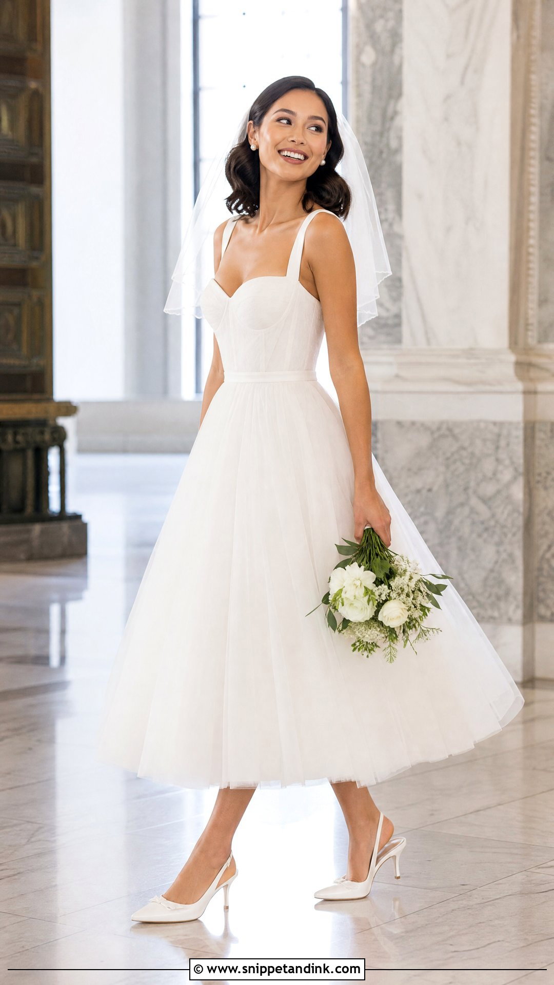Tea Length Tulle Wedding Dress - Snippet and Ink - 25 Floaty Wedding Dress Ideas