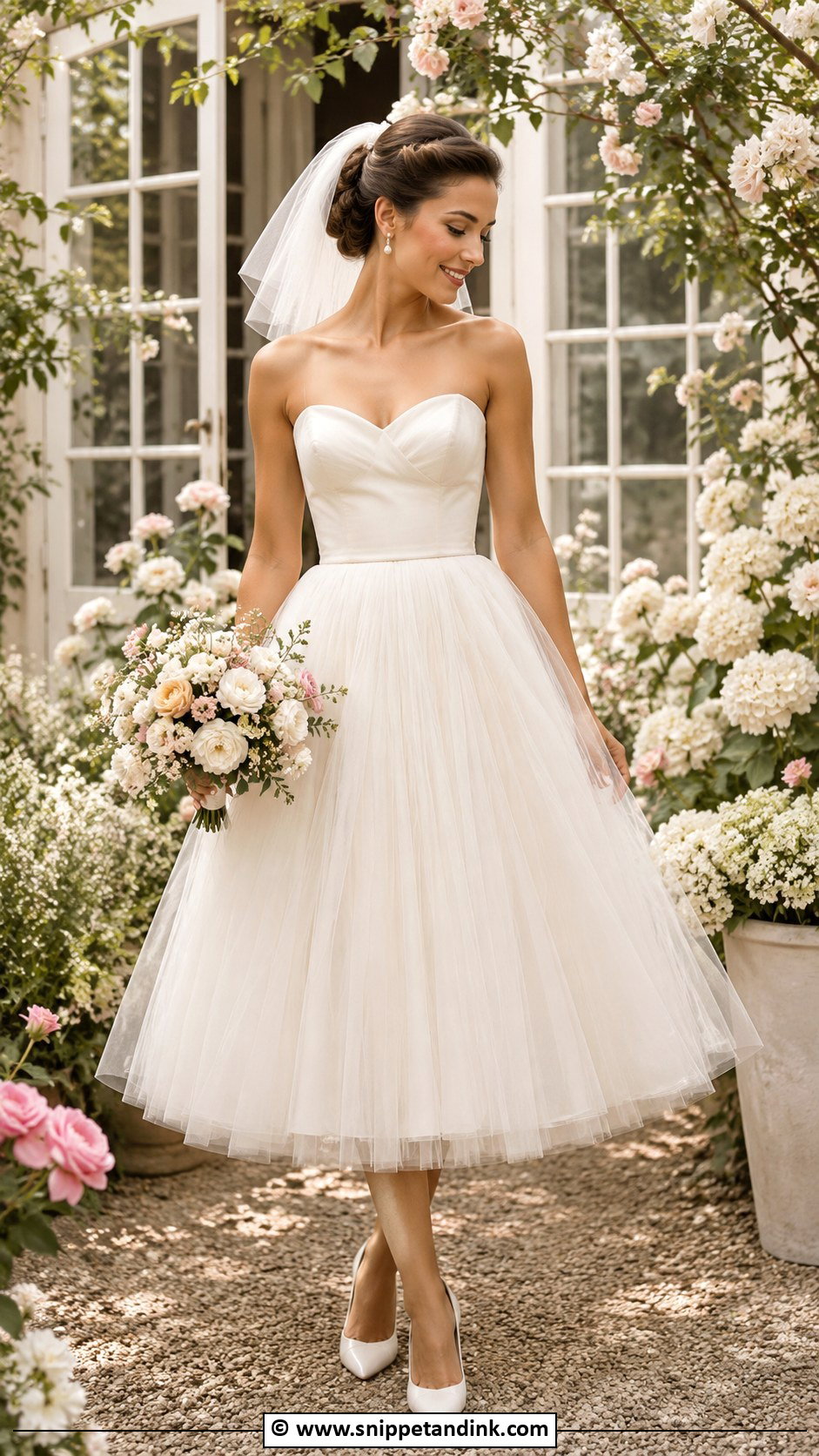 Tea Length Tulle Wedding Dress - Snippet and Ink - 30 Tulle Wedding Dress Ideas