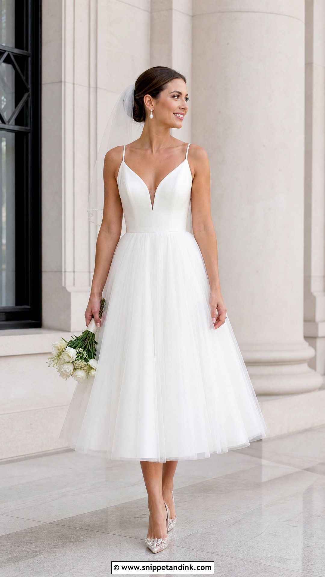 Tea Length Tulle Wedding Gown - Snippet and Ink - 25 Tulle Wedding Gown Ideas