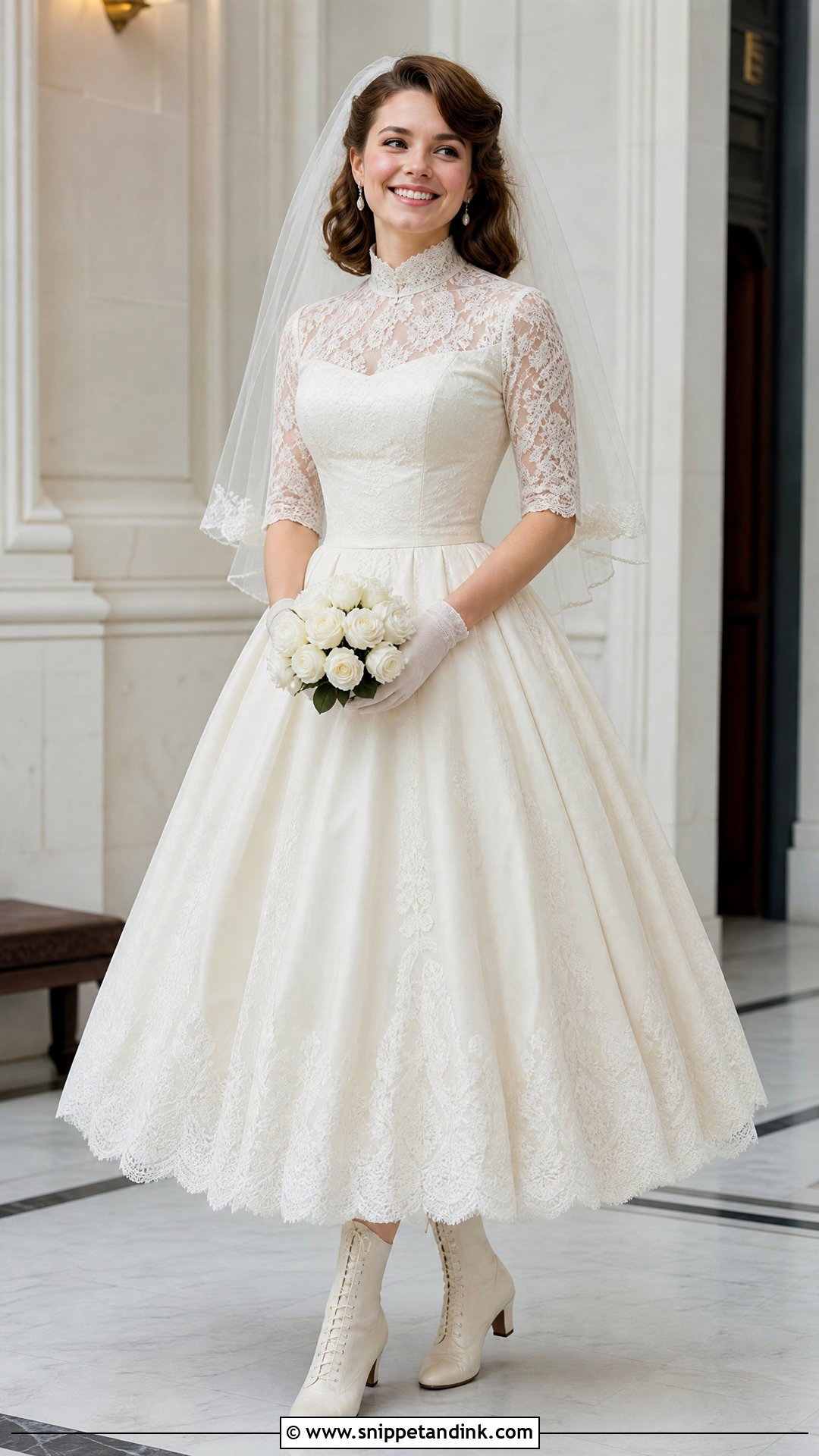 Tea Length Victorian Wedding Dress - Snippet and Ink - 20 Victorian Wedding Dresses