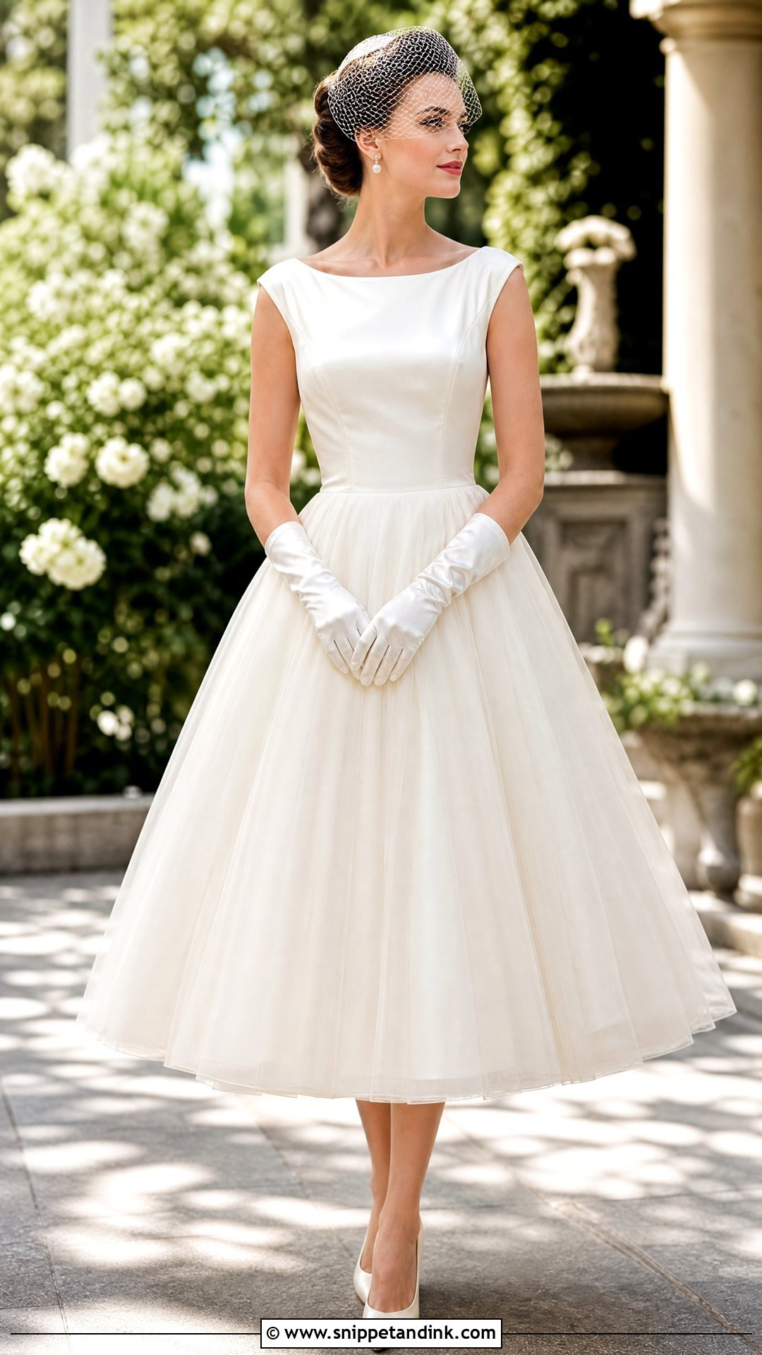 Tea Length Vintage 50s Wedding Dress - Snippet and Ink - 20 Vintage 50s Wedding Dresses