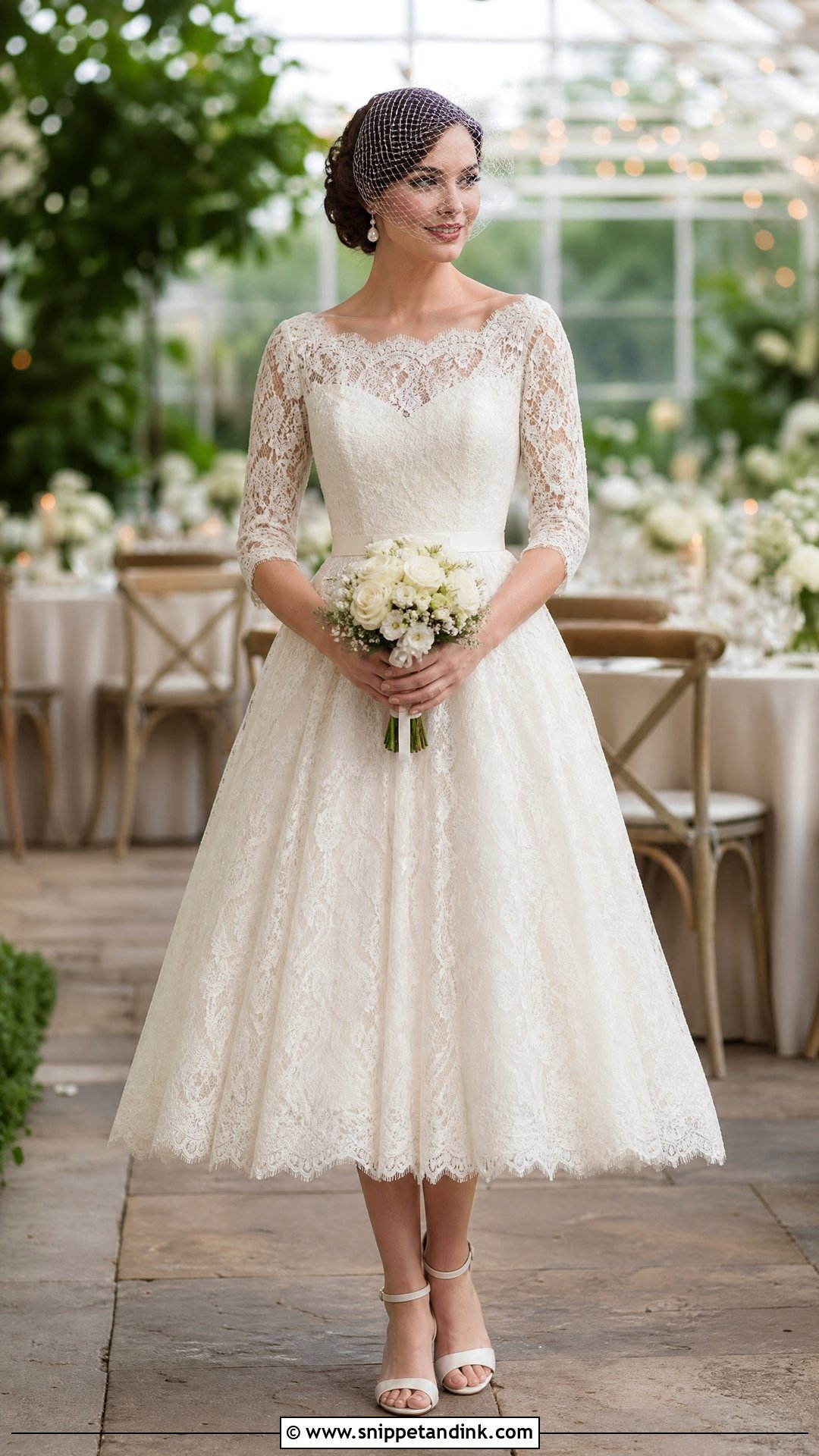 Tea Length Vintage Bohemian Lace Wedding Dress - Snippet and Ink - 20 Vintage Bohemian Lace Wedding Dress Ideas