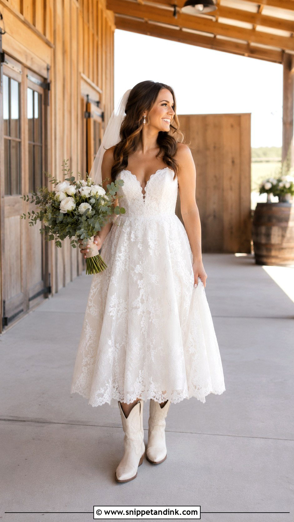 Tea Length Wedding Dress - Snippet and Ink - 25 Country Style Wedding Dresses