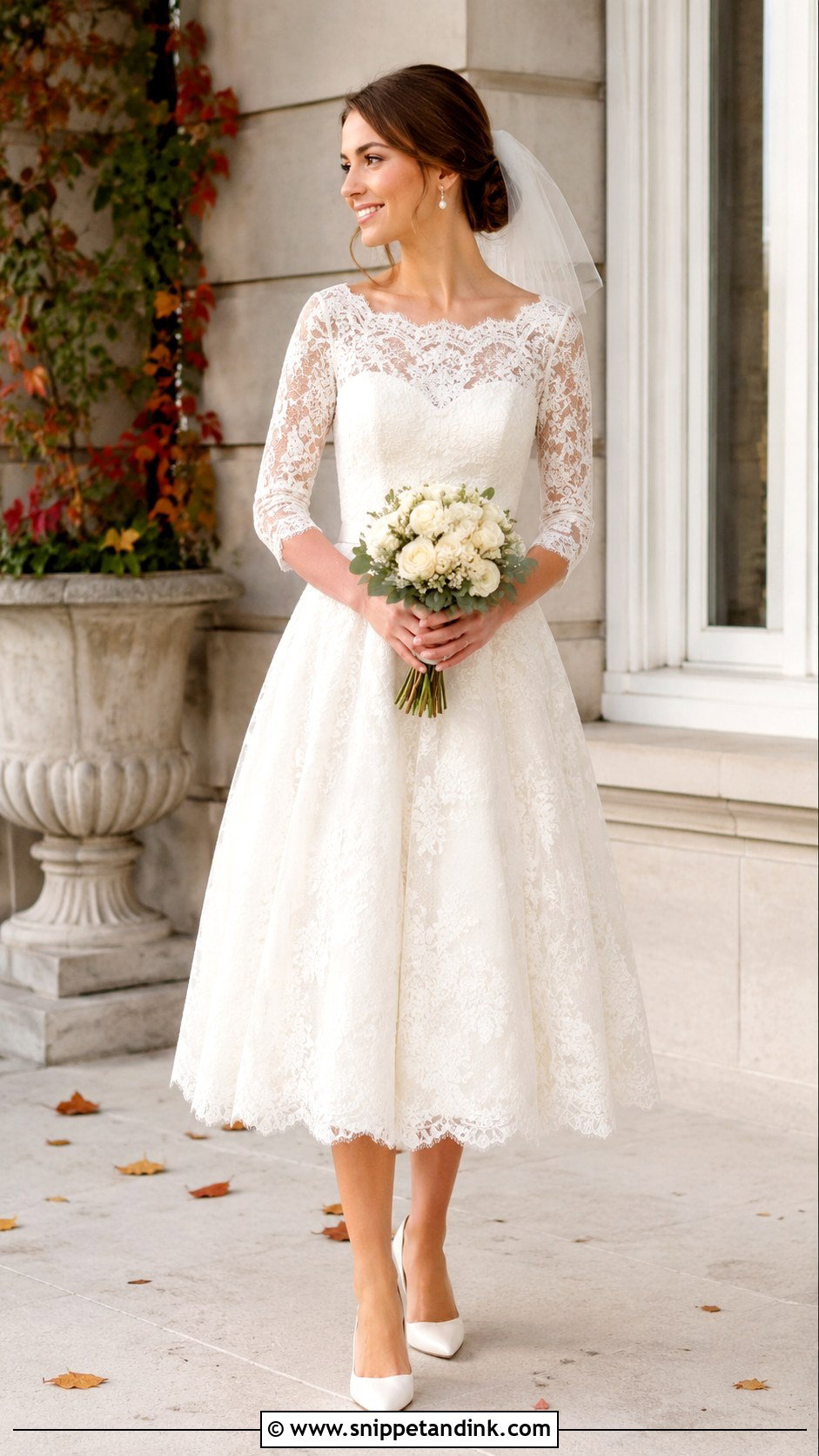 Tea Length Wedding Dress - Snippet and Ink - 25 Fall Wedding Dresses Bride
