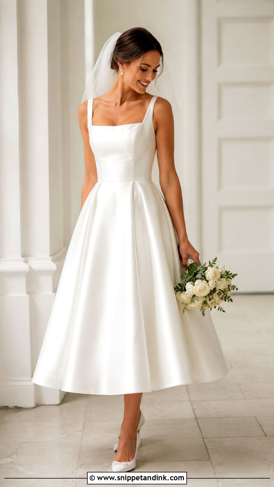 Tea Length Wedding Dress - Snippet and Ink - 25 Old Money Wedding Dresses