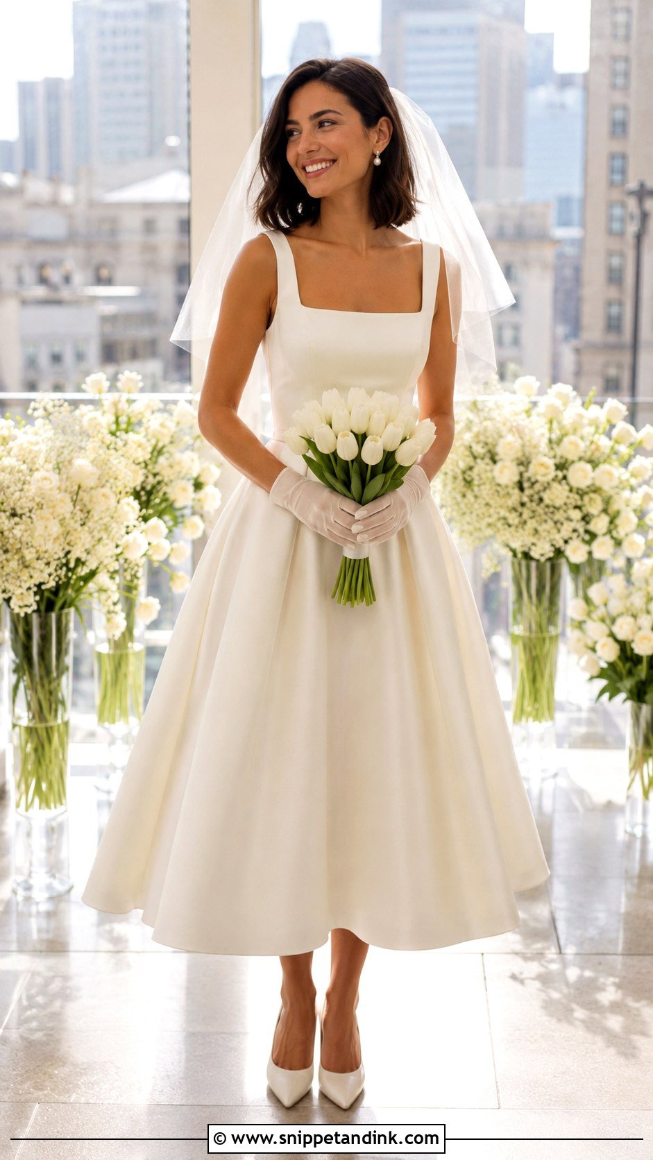 Tea Length Wedding Dress - Snippet and Ink - 20 Elegant Plain Wedding Dress Ideas
