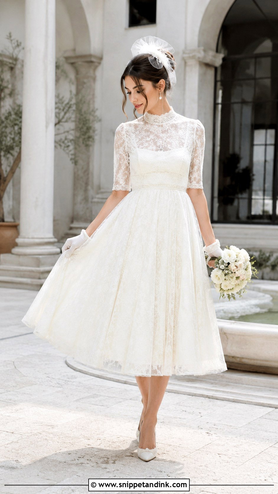 Tea Length Wedding Dress - Snippet and Ink - 20 Francesca Bridgerton Wedding Dress Ideas