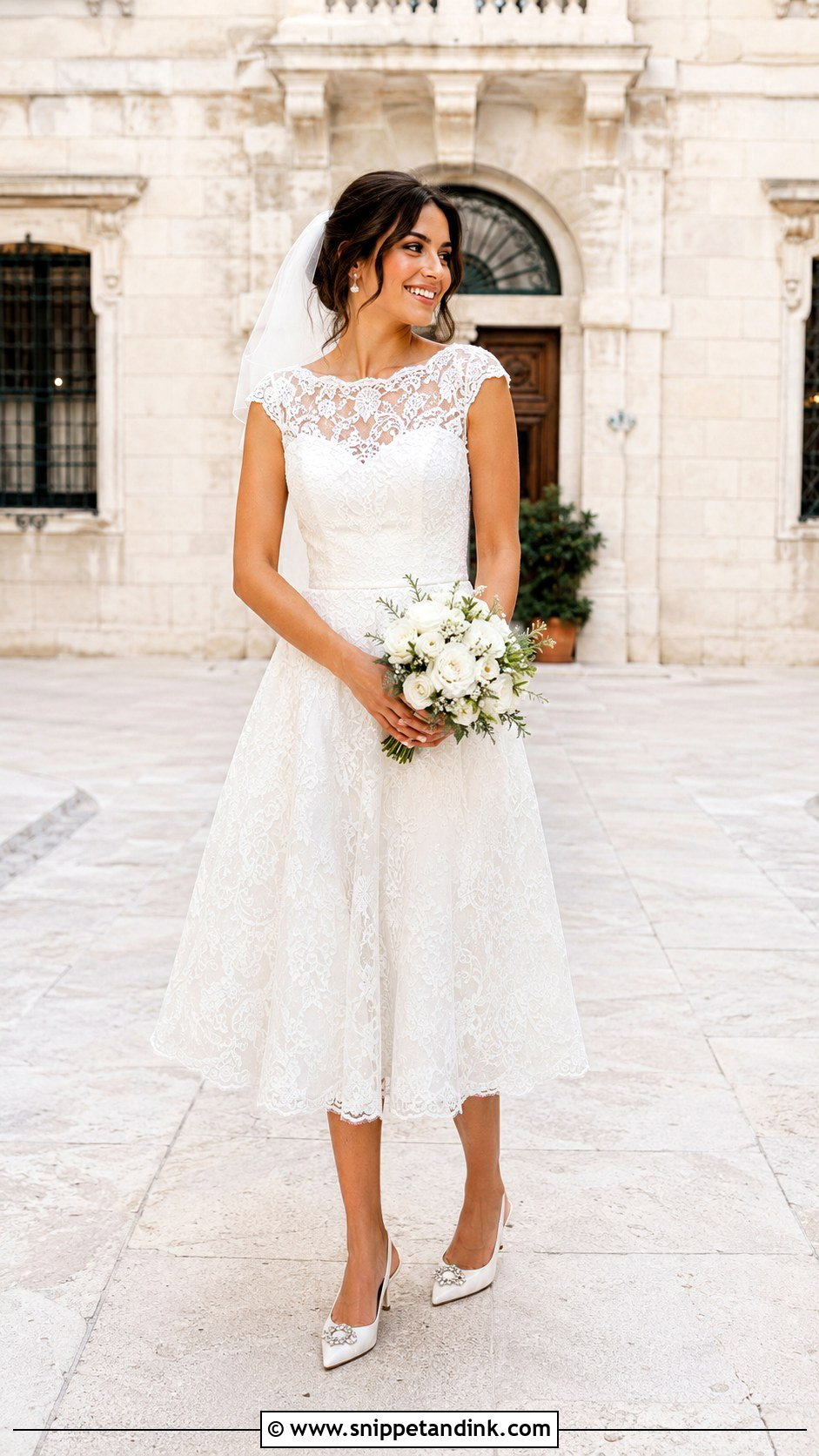 Tea Length Wedding Dress - Snippet and Ink - 20 Italy Wedding Dresses