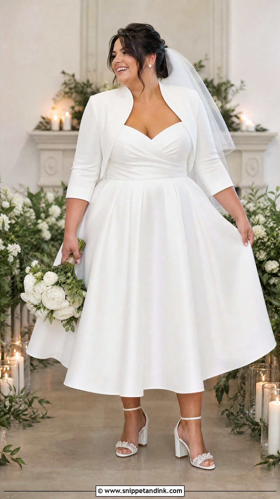 Tea Length Wedding Dress - Snippet and Ink - 20 Wedding Dresses for Chubby Brides