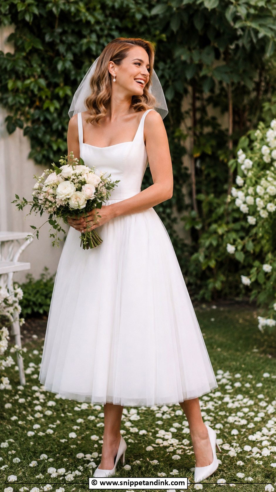 Tea Length Wedding Dress - Snippet and Ink - 30 Flowy Wedding Dress Ideas