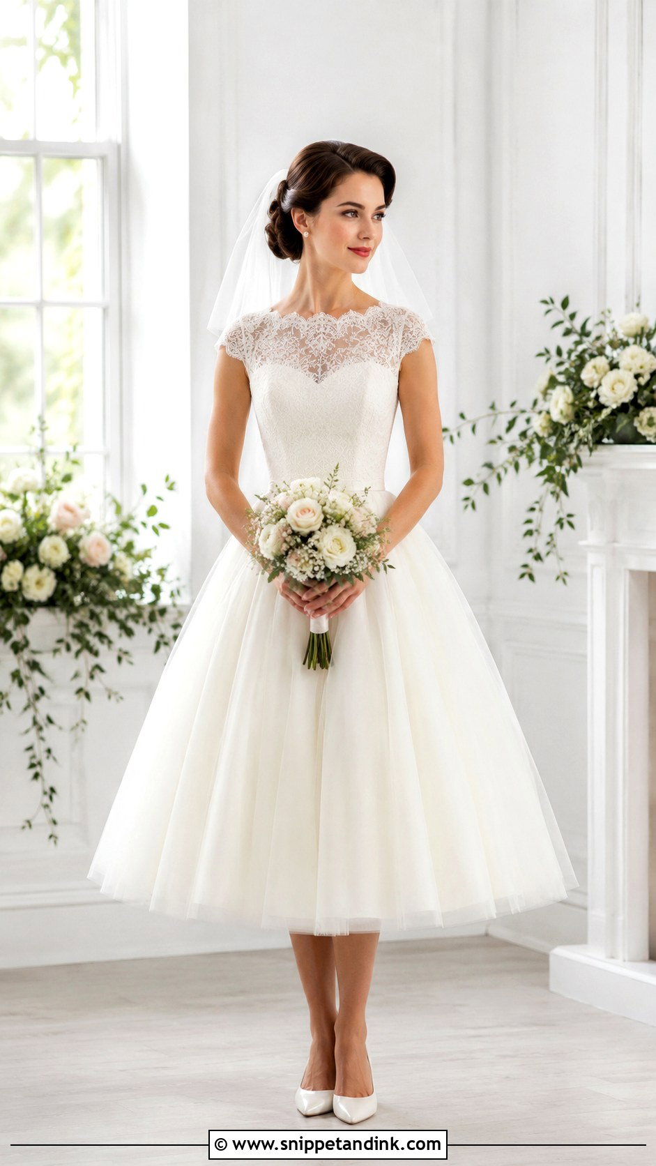 Tea Length Wedding Dress - Snippet and Ink - 30 Vintage Romantic Wedding Dress Ideas