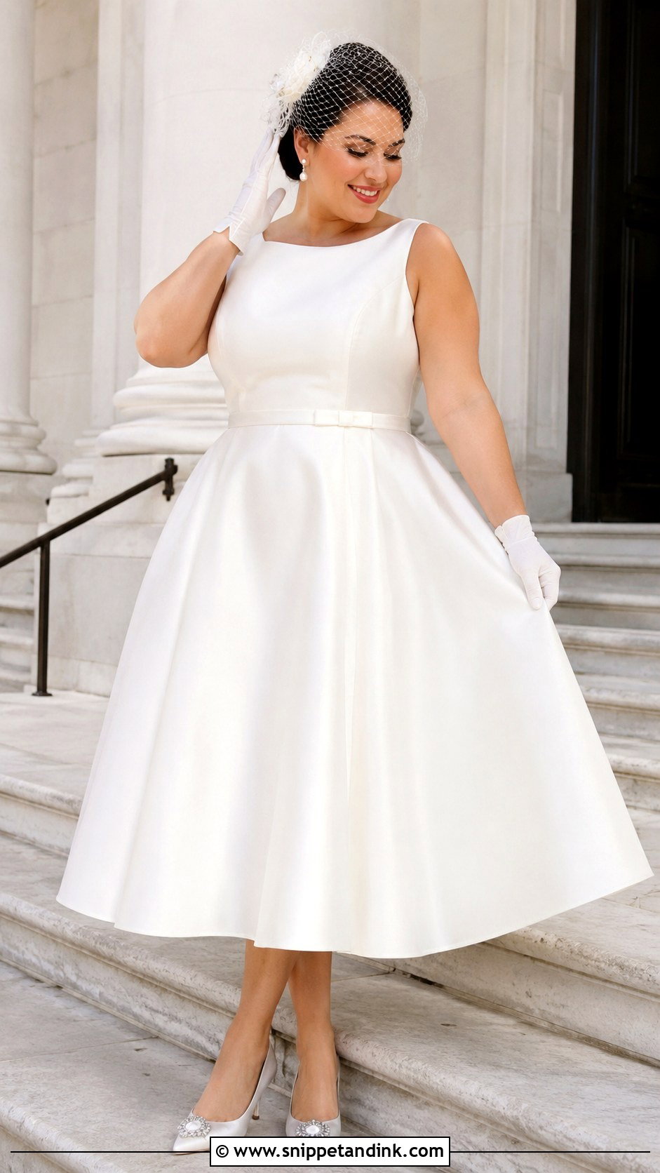 Tea Length Wedding Dress - Snippet and Ink - 20 Curvy Wedding Dresses