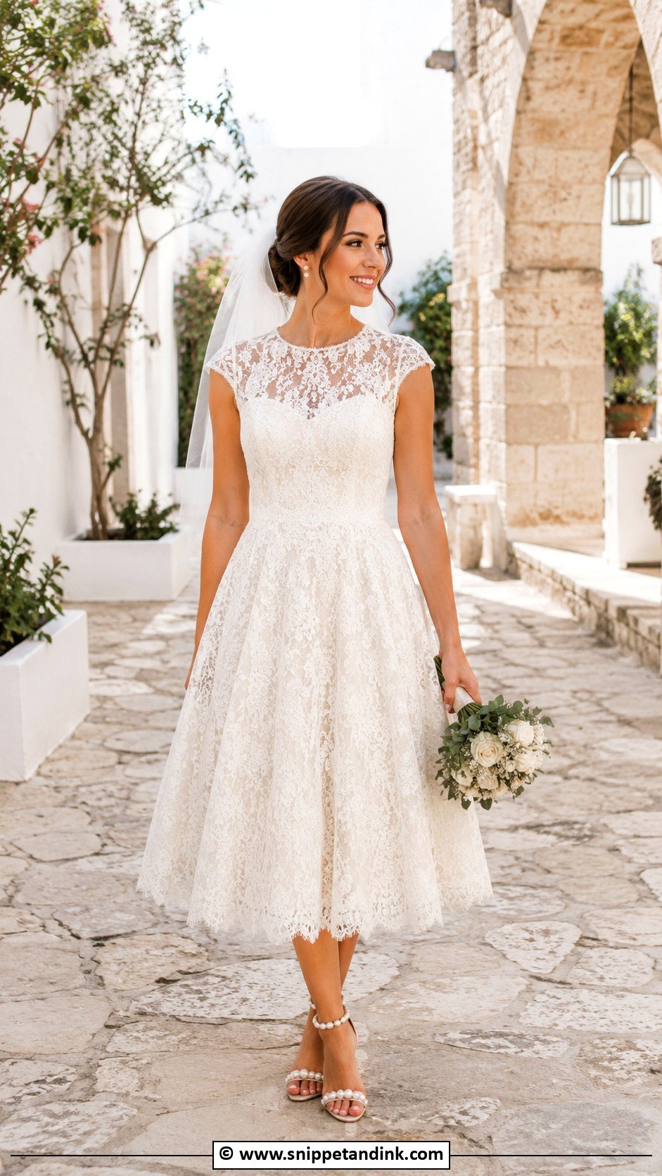 Tea Length Wedding Dress For Destination Wedding - Snippet and Ink - 30 Destination Wedding Dress Ideas