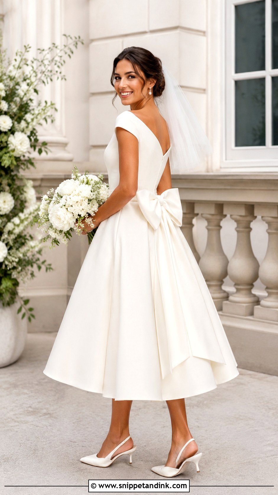 Tea Length Wedding Dress With Back Bow - Snippet and Ink - 20 Wedding Dress with Bow on Back Ideas