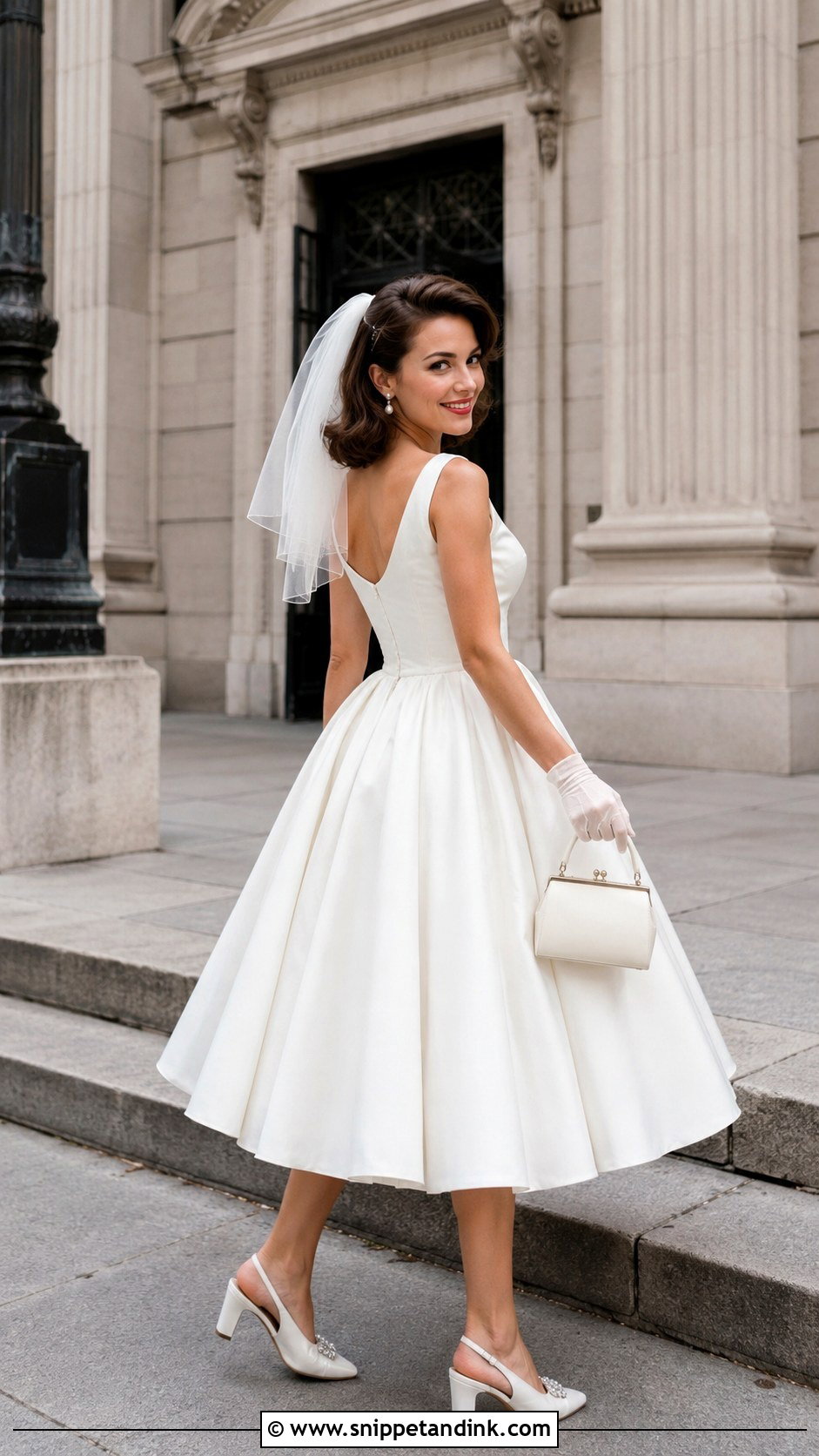 Tea Length Wedding Dress With Block Heels - Snippet and Ink - 20 Dress for Marriage Ideas