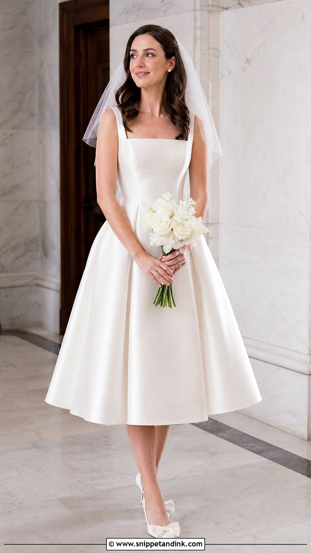 Tea Length Wedding Dress With Bow Heels - Snippet and Ink - 25 Gorgeous Wedding Dress Ideas