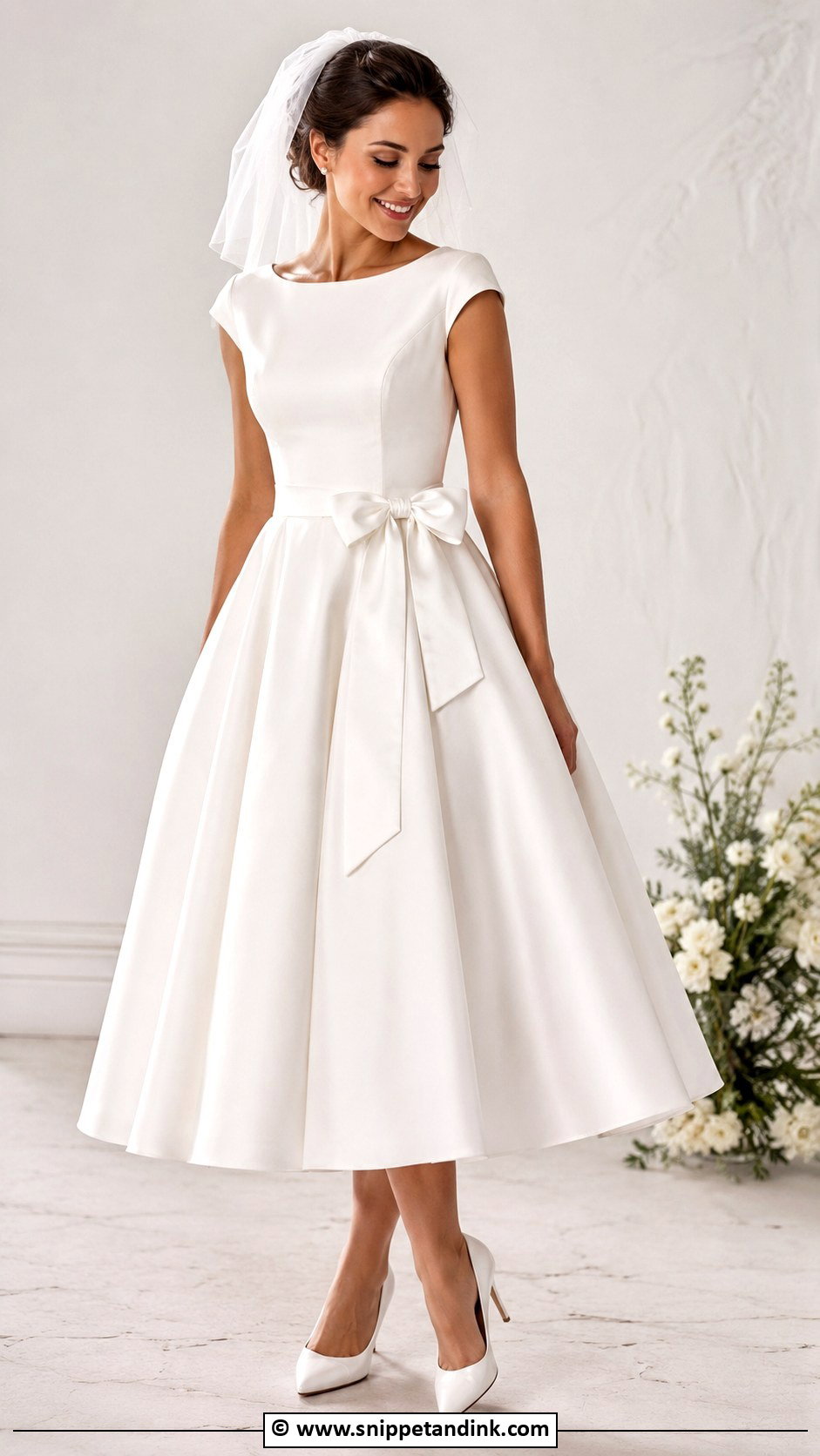 Tea Length Wedding Dress With Bow - Snippet and Ink - 25 Wedding Dress with Bow Ideas