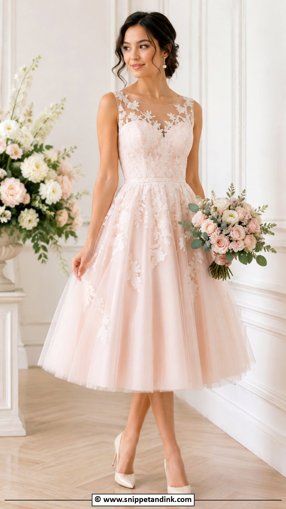 Tea Length Wedding Dress With Color - Snippet and Ink - 30 Tea Length Wedding Dress Ideas