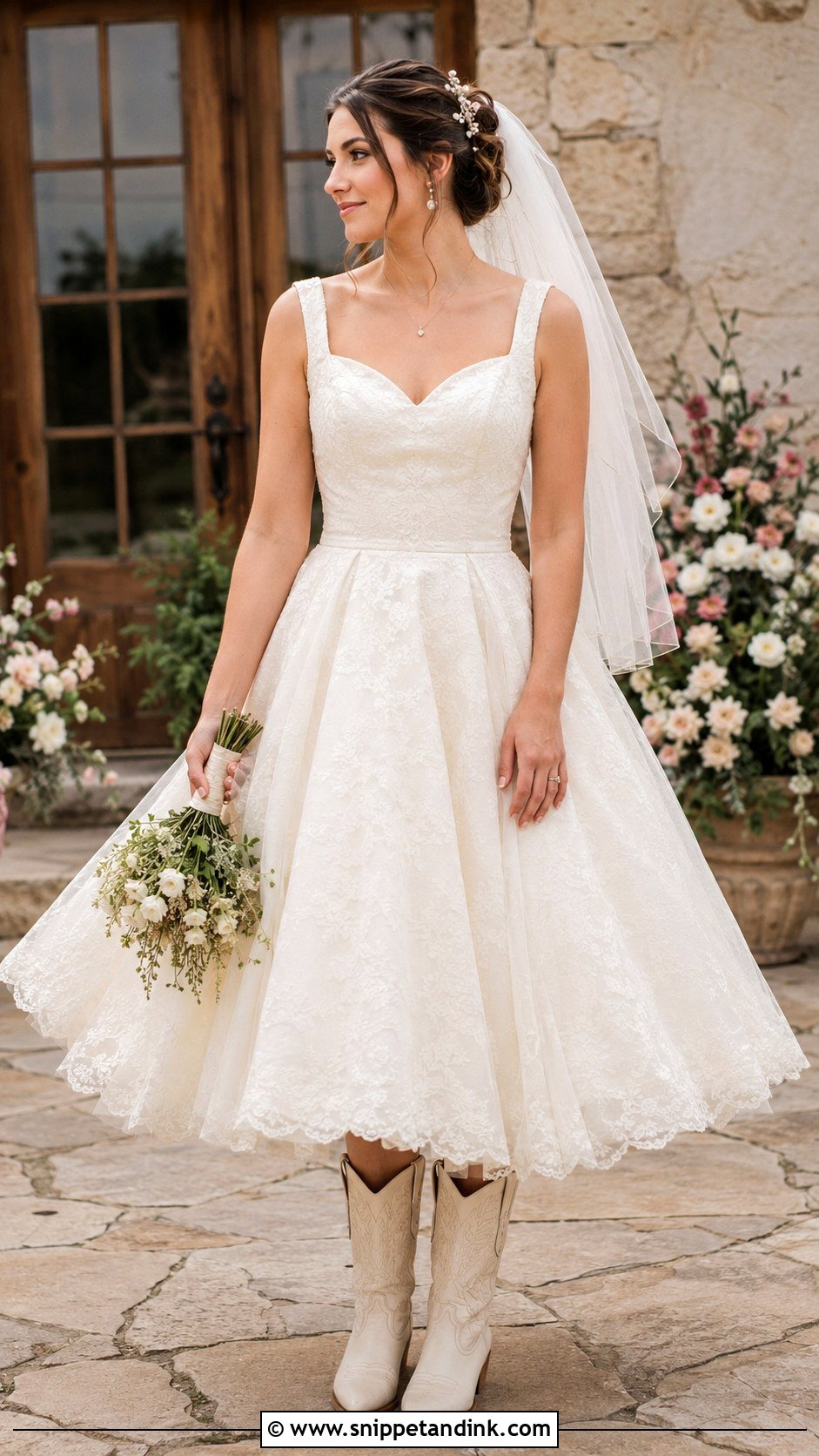 Tea Length Wedding Dress With Cowboy Boots - Snippet and Ink - 25 Wedding Dress with Cowboy Boots Ideas