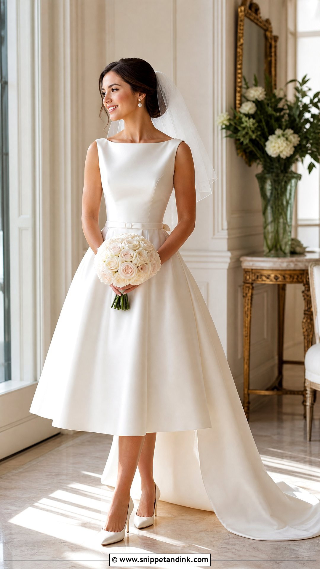 Tea Length Wedding Dress With Detachable Train - Snippet and Ink - 20 Wedding Dresses with Extension
