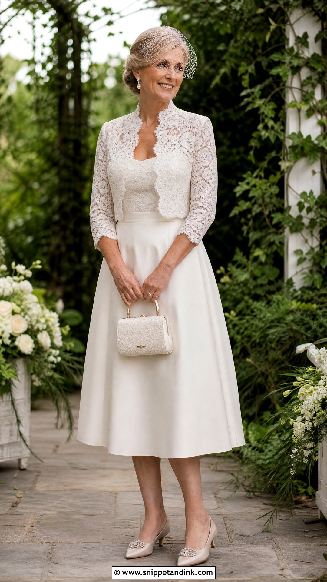 Tea Length Wedding Dress With Jacket - Snippet and Ink - 20 Wedding Dress for 50 Year Old Bride Ideas