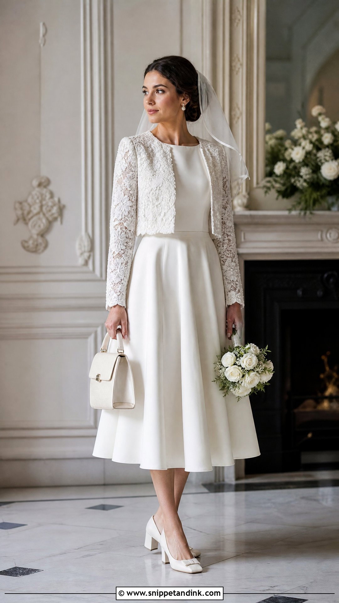Tea Length Wedding Dress With Jacket - Snippet and Ink - 20 Tea Length Wedding Dresses