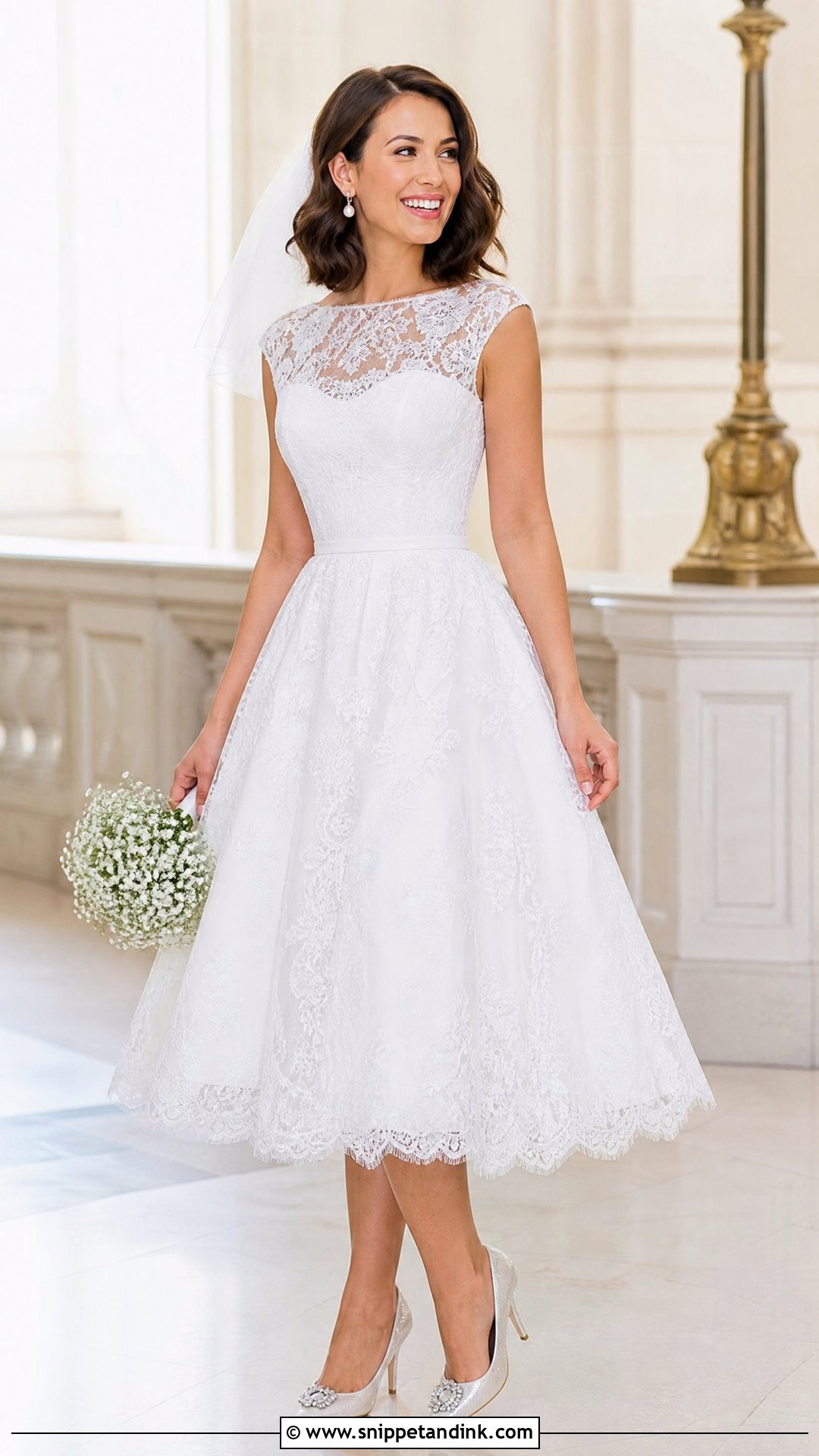 Tea Length Wedding Dress With Lace Overlay - Snippet and Ink - 20 Wedding Dress with Lace Overlay Ideas