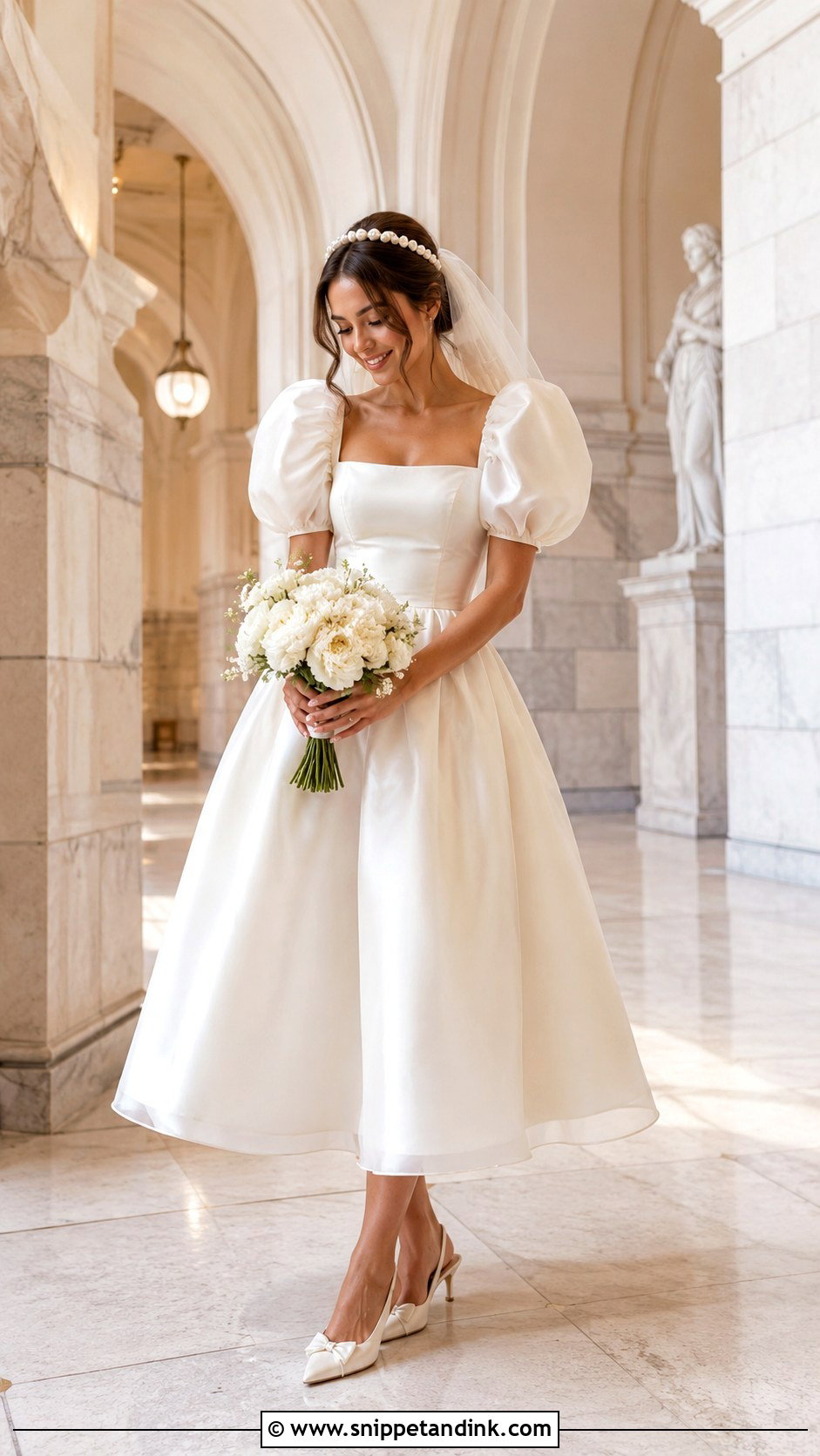 Tea Length Wedding Dress With Puffy Sleeves - Snippet and Ink - 20 Wedding Dress with Puffy Sleeves