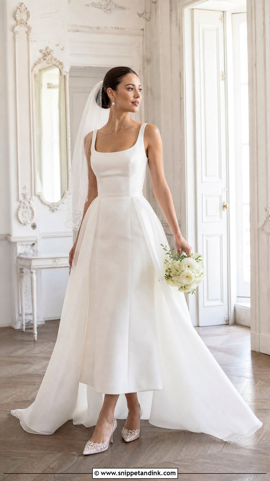 Tea Length Wedding Dress With Removable Skirt - Snippet and Ink - 20 Removable Skirt Wedding Dress Ideas