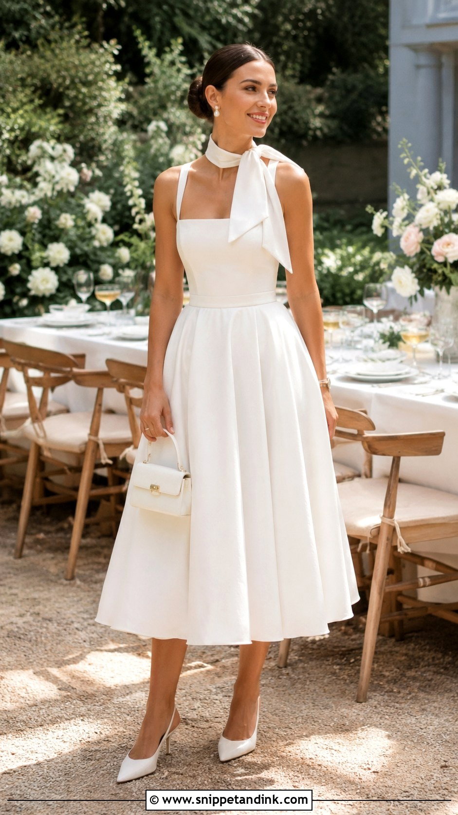 Tea Length Wedding Dress With Scarf - Snippet and Ink - 20 Wedding Dresses with Scarf