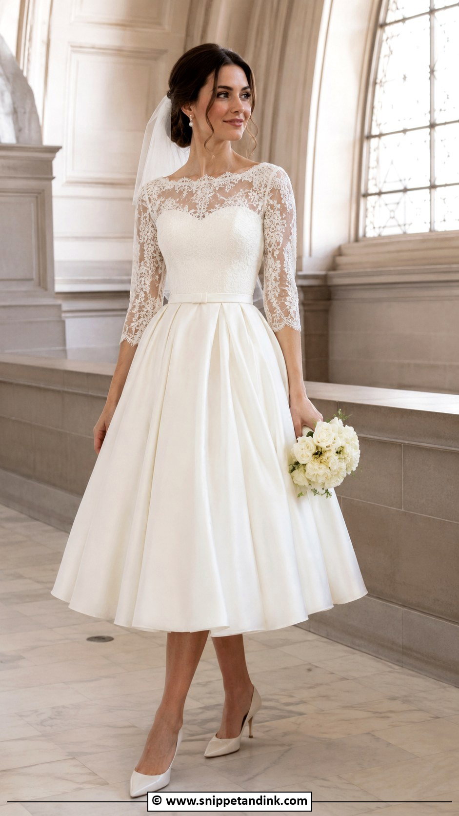 Tea Length Wedding Dress With Sleeves - Snippet and Ink - 35 Wedding Dress with Sleeves