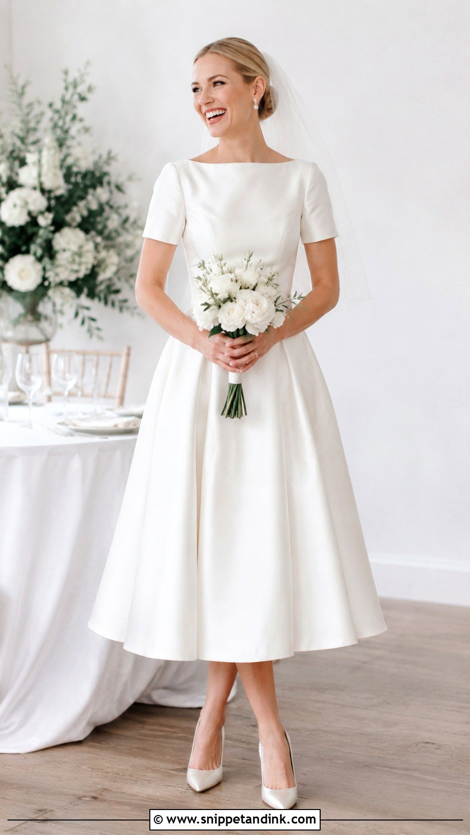 Tea Length Wedding Dress With Sleeves - Snippet and Ink - 30 Simple Wedding Dress with Sleeves