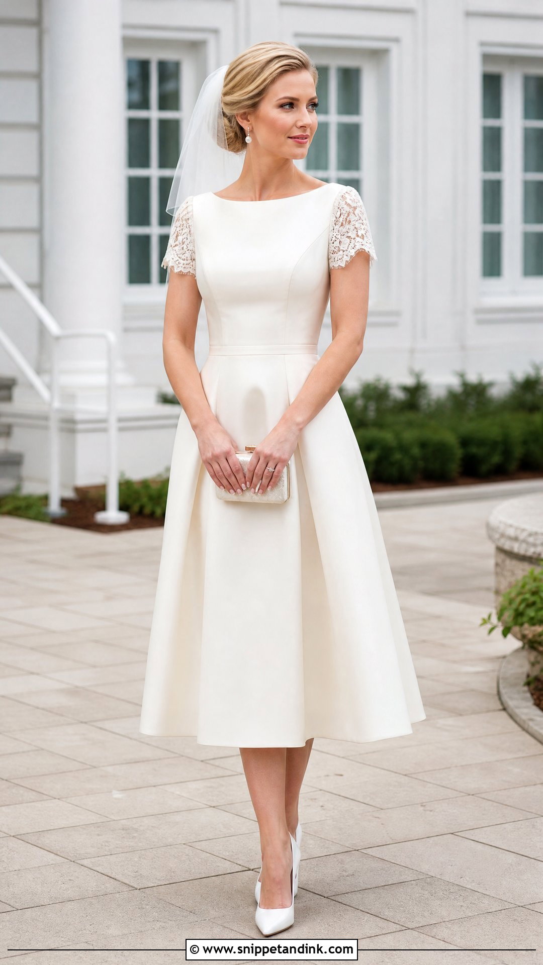 Tea Length Wedding Dress With Sleeves - Snippet and Ink - 25 Timeless Wedding Dresses with Sleeves