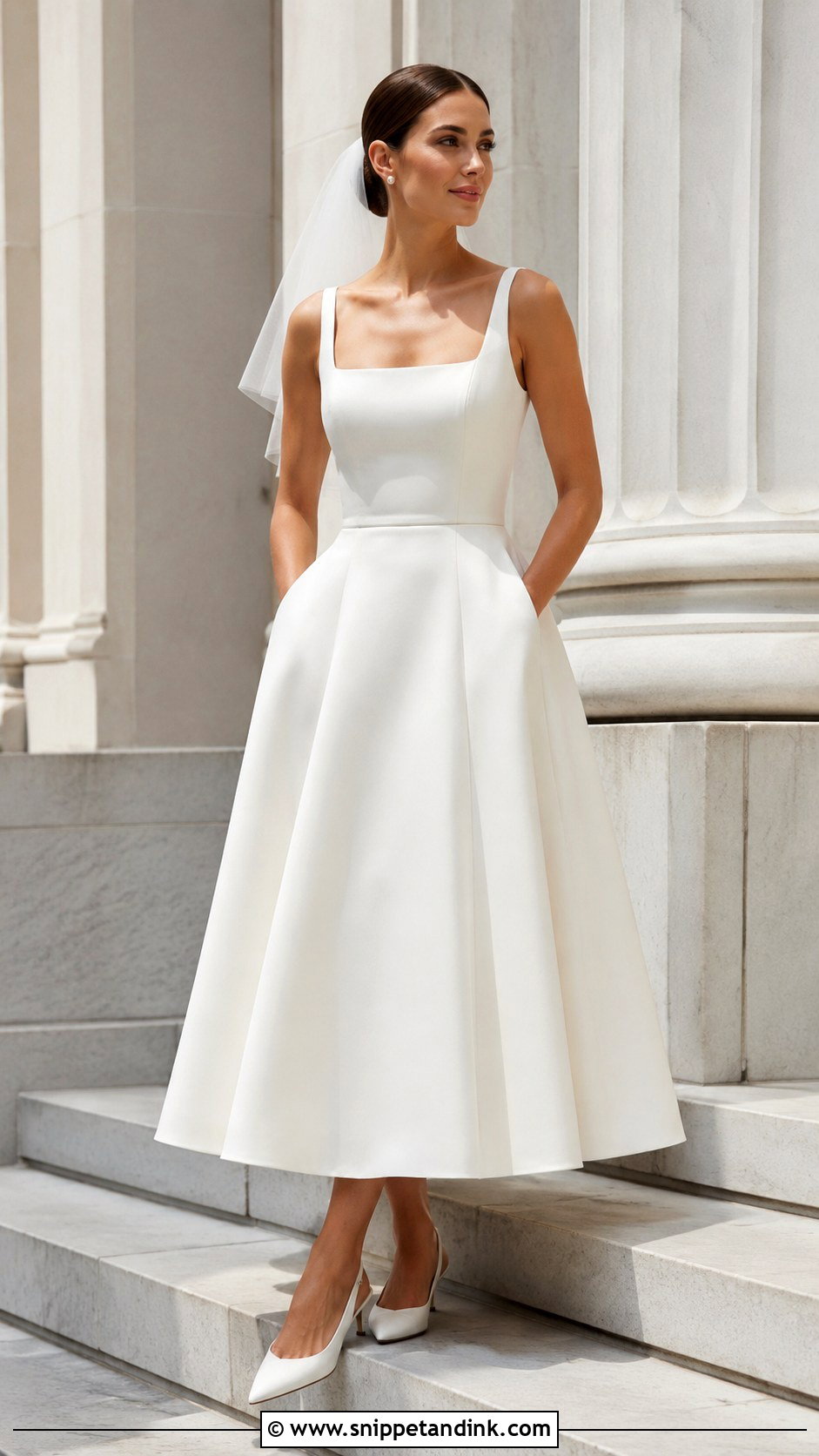 Tea Length Wedding Gown - Snippet and Ink - 20 Minimalist Simple Wedding Gown Ideas