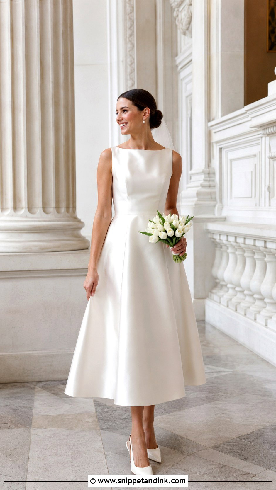 Tea Length Wedding Gown - Snippet and Ink - 20 Elegant Simple Wedding Gowns