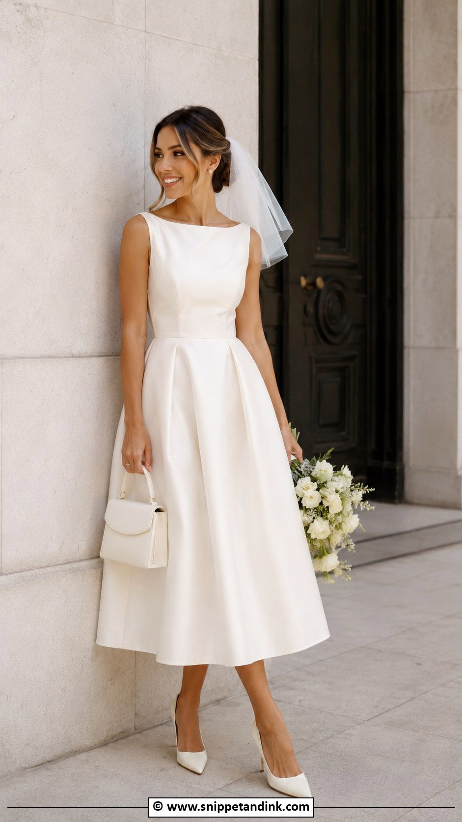 Tea Length Wedding Gown - Snippet and Ink - 25 Minimalist Wedding Gown Ideas