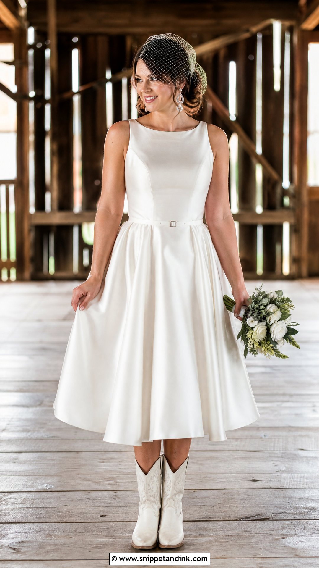 Tea Length Western Wedding Dress - Snippet and Ink - 20 Western Style Wedding Dresses