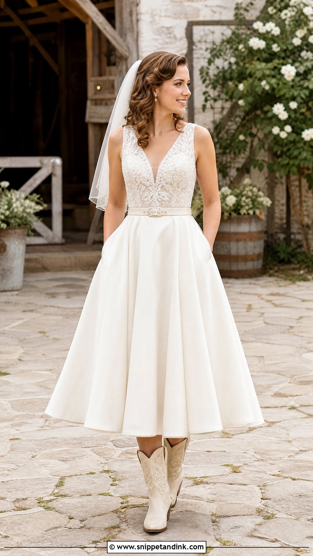 Tea Length Western Wedding Dress - Snippet and Ink - 20 Western Wedding Dress Ideas