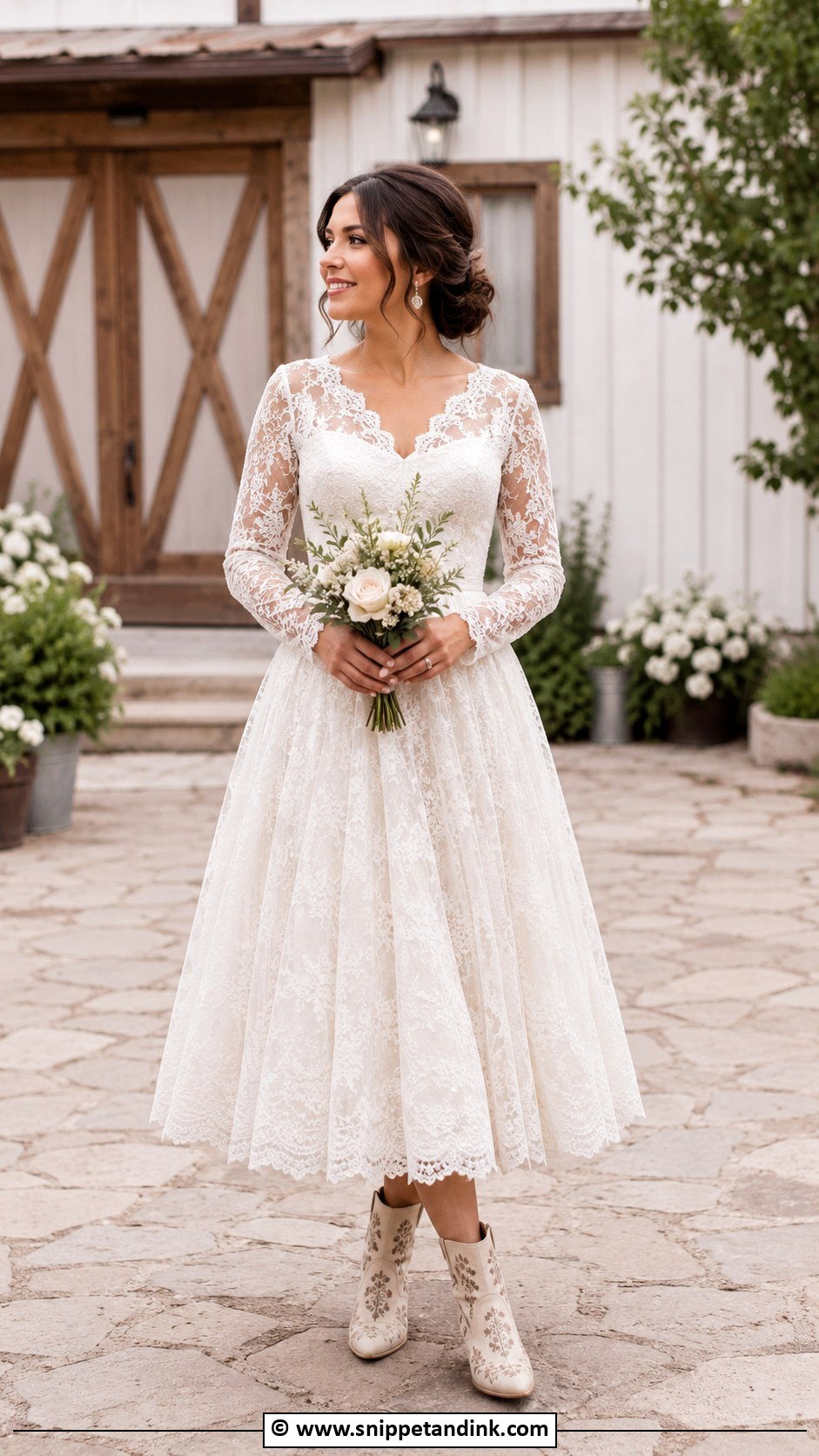 Tea Length Western Wedding Dress - Snippet and Ink - 35 Western Wedding Dresses