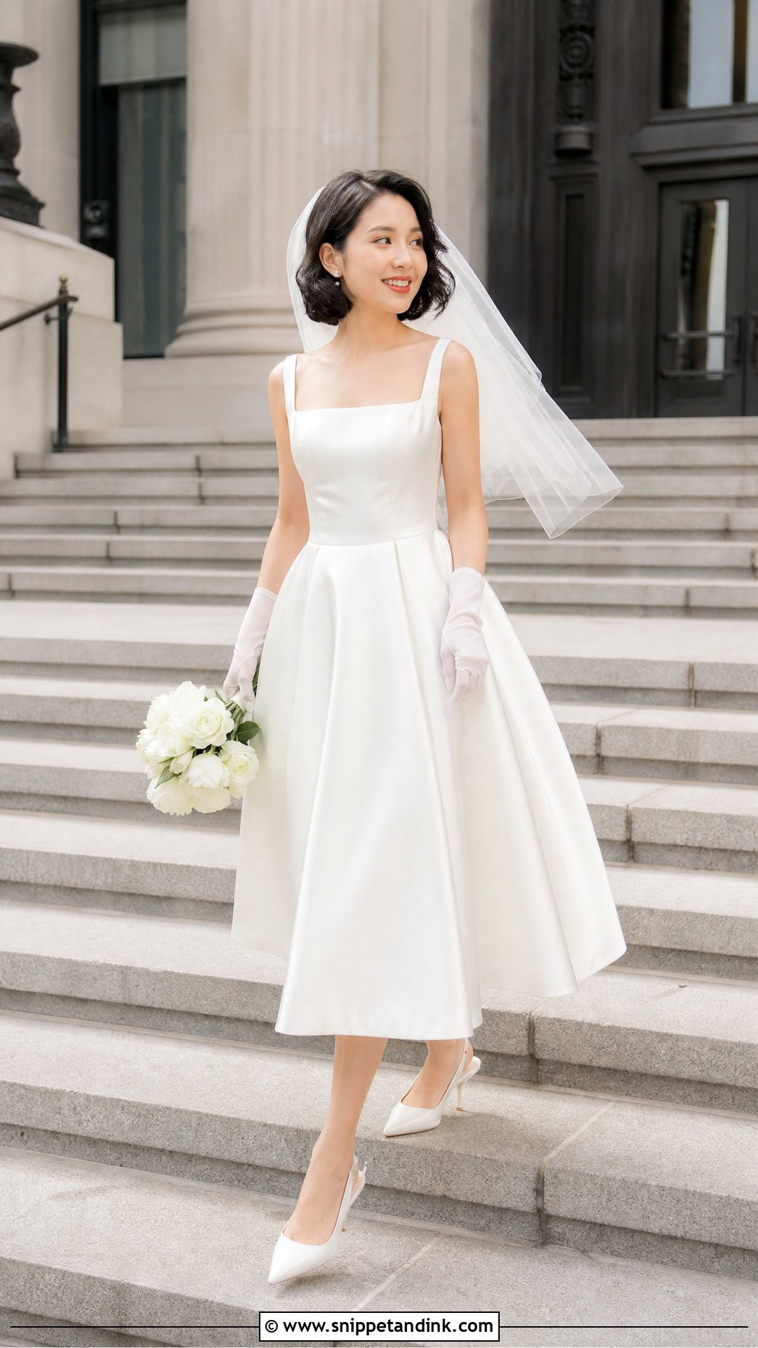 Tea Length White Silk Wedding Dress - Snippet and Ink - 20 White Silk Wedding Dress Ideas